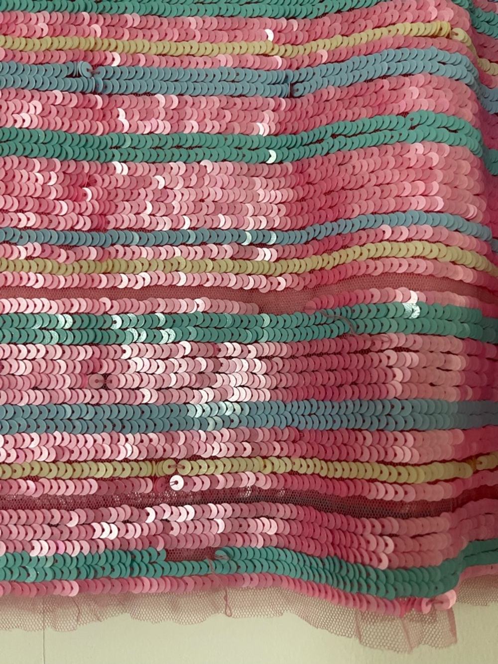 LoveShackFancy Pink Sequin Stripe A-Line Mini Skirt - Picture 3 of 4